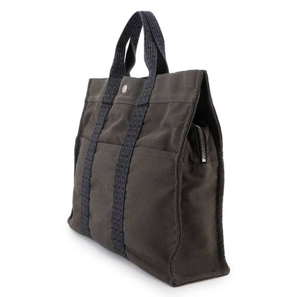 Hermes Hermès Herline MM Tote Bag, Gray Canvas with Silver Hardware - Picture 3 of 10